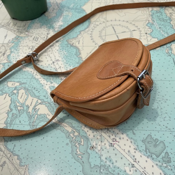 Vintage 70s Georgini Blonde Leather Wedge Purse - Picture 1 of 8